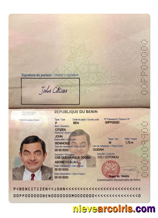 Benin passport 2022-present